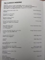 Itaalias lõppkontserdi kavaleht