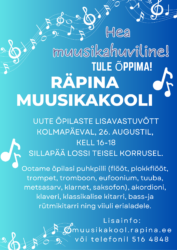 Tule õppima Räpina Muusikakooli!